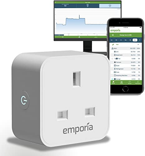 Smart Plug with Energy Monitoring | 16A Max / 10A Continuous | WiFi Smart Outlet | Mobile App | Alexa | Google | UKCA Certified (1)