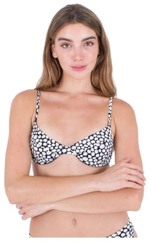 Hurley Daisy Fields Balconette Top con Ferretto Parte Superiore del Bikini, Nero, L Donna