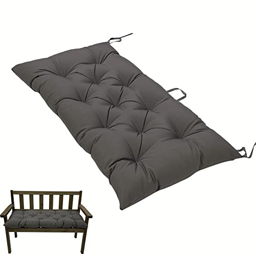 SEAHOME Indoor/Outdoor Bench Cushion,Waterproof Swing Seat Cushion,Outdoor Chair Cuhion,for Lounger Garden Furniture Patio Loveseat (47.2'' x 19.7'', Dark Grey)