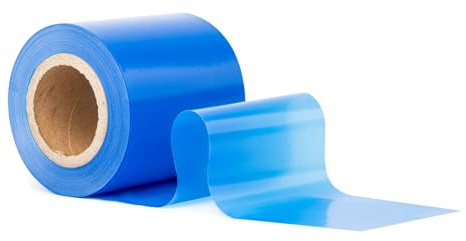 GRIP Eventbasics Flatterband farbig, 50 m x 70 mm, LDPE Folienband Stärke 50 µ, Absperrband nicht klebend zum Absperren, Markieren und Dekorieren auf Partys und Events, Farbe Blau