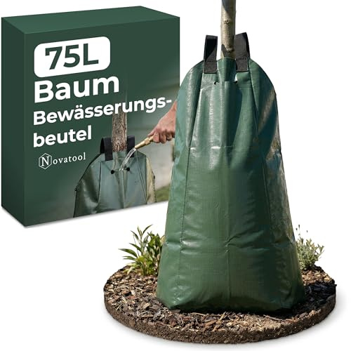 Novatool 20x Säcke für Baumbewässerung 75 Liter Grün Bewässerungsbeutel aus robustem PVC Baumsäcke Bewässerung Baumbewässerung Säcke Wasserbeutel Baum