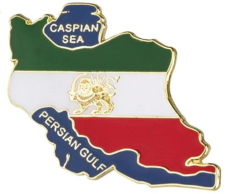Iran Iranian Persian Guf Country Shape National Flag Metal Enamel Pin Badge Lapel
