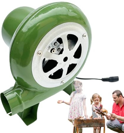 Povanjer Souffleur AC/DC, Ventilateur électrique à Vitesse Variable 12 V, Souffleur électrique à Double Usage AC et DC, Petit souffleur de Forge de Forgeron pour Barbecue Familial en Plein air