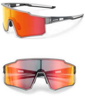 ROCKBROS Solglasögon för Cykling, MTB-Sportglasögon, UV400-skydd, Polariserade Glasögon för Män Kvinnor, TR90-Ram, Ultralätt