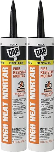 DAP 7079818854 High Heat Mortar Fire Stop Caulk, No Size, Black- Pack of 2