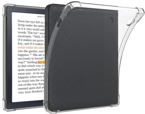 Tenano Clear Hülle für Tolino Vision Colour 2024, Kobo Libra Colour (Modell: N428) - Leichtes, Kratzfestes Silikon Rückcover, Transparent