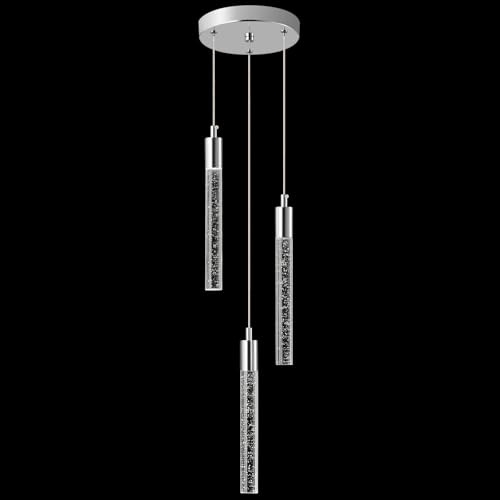 ZPBSJ Moderna lampada a sospensione a LED da cucina, colore cromato, mini lampada a sospensione (3 luci)