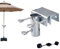Support Parasol Balustrade,Pied de Parasol Balcon,Pince de Fixation Parasol,Pince de Parapluie Réglable pour Balcon,pour balcons, Jardins, Tables ou Balustrades