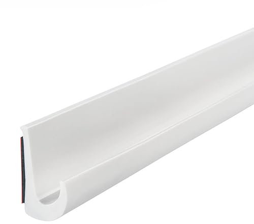 Btstil Canalones de lluvia con cremallera de 5 m, canalón con cremallera J Shape RV, tira de lluvia de PVC autoadhesiva para camiones, caravanas, barcos, furgonetas, puertas (blanco, 5 m)