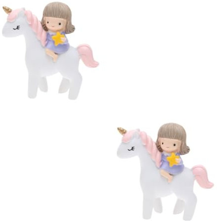 ABOOFAN 2pcs Resin Unicorn Figurine Statue for Boy Girl Day Desktop Decor Little Girl