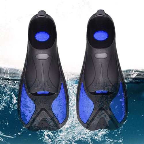 Leichte kurze Schwimmflossen - Professionelle Schwimmflossen zum Tauchen und Schwimmen | Kurze Schwimmflossen für erwachsene Männer und Frauen | Tragbare und bequeme Schwimmflossen
