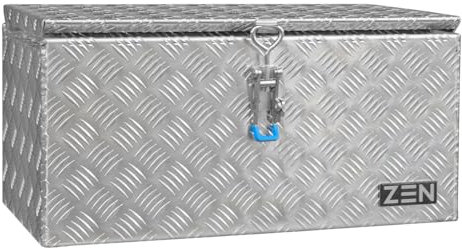 Deichselbox Alu Riffelblech 600 x 300 x 300 mm inkl. 2 Gasdruckfedern und Spannbügelverschluss, Anhängerbox, Staukasten, Daken ZEN, Edelstahlhaus GmbH