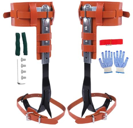 Kletterausrüstung für Bäume, Kletterkrallen aus echtem Rindsleder, für Arbeit – Zubehör für den Außenbereich, für Gartenarbeit, Holzfäller, Survival, Obstgarten