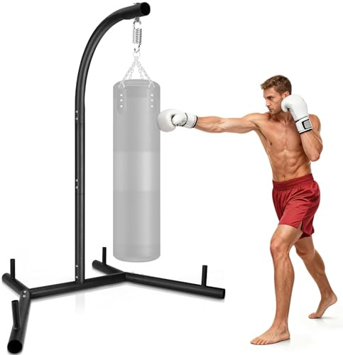 NZQXJXZ Verbesserter Boxsackständer, Schwerlast Boxsack Ständer aus Metall, Freistehender Sandsackständer bis 82kg, Stabiler Trainingsständer für Boxtraining zu Hause & im Fitnessstudio, Nur Ständer