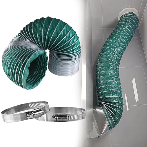 Universal Industrial Ventilation Hose with 2 Clamps - 6''/150mm, 5.5m (18ft) Air Duct Induction Intake Pipe for Indoor & Outdoor Use - 102mm, 130mm, 150mm Options Available
