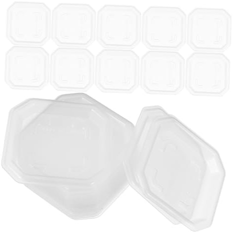 WEKADRIN 50 Pezzi Sottovasi per Piante Vassoio Porta Piante Quadrato Plastica Trasparente per Interni ed Esterni Design Raccolta Acqua vestibilità Sicura per Vasi Piccoli