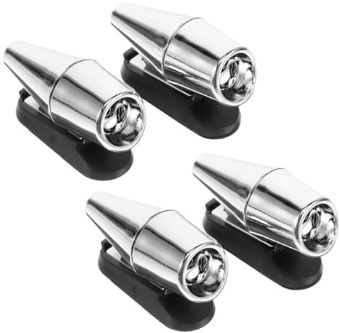Garneck Lot de 2 Sifflets Anti-Cerfs pour Véhicules Dispositifs d'Avertissement Ultrasoniques Accessoires Automobiles en Métal Argenté et Noir Protection Sécurité Routière Collisions