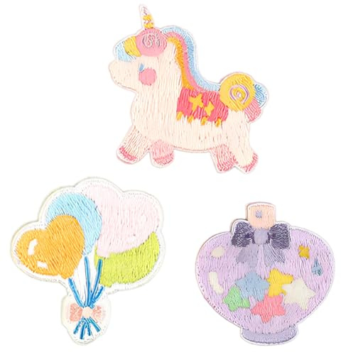 Patches Set Unicorn (3 Stk.) - Einhorn Flicken Zum Aufbügeln Kinder für Mädchen, DIY-Aufnäher, Reparaturflicken, Niedliche Aufnäher für Rucksäcke, Hosen