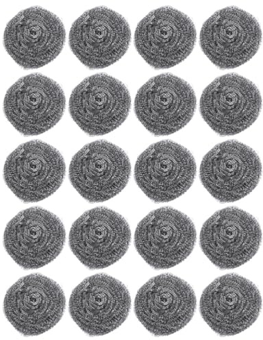 ARTIBETTER Estropajos Metálicos de Acero Inoxidable 30 G, Pack 20 Unidades, Cepillo de Limpieza para Ollas y Sartenes, Fregador de Cocina para Eliminar Grasa y Suciedad, Uso Doméstico