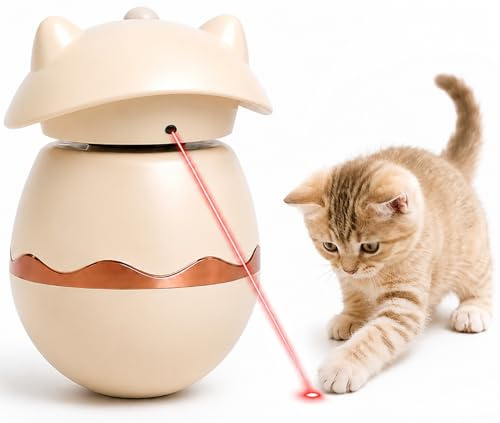 Aieeop Juguete para gatos, juguetes automáticos interactivos para gatos de interior, puntero rojo giratorio, recargable por USB, juguete para gatos, juguete para gatos de punto rojo