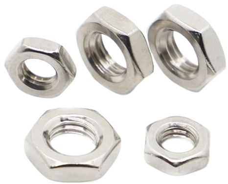 2–50 Stück 304 Edelstahl flache Sechskant-Sechskant-Kontermutter M2,5 M3 M4 M5 M6 M8 M10 M12 M14 M16 DIN439 GB6172(M16 2pcs)