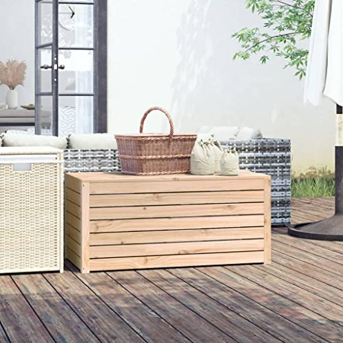 Zentexion Gartenbox 101x50,5x46,5 cm aus massivem Kiefernholz vielseitige Stauraum-Outdoorbox mit Deckel für Garten, Terrasse, Balkon, Auflagen, Kissen, Spielzeug, Gartengeräte, wetterfest