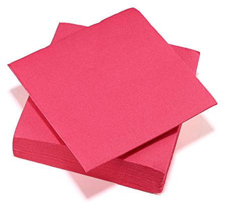 Le Nappage - Toallas de papel Tex Touch - Color Fucsia - Toallas certificadas FSC® - Reciclables y Biodegradables - Set de 40 Servilletas de Mesa Fucsia Pink Large Format 38 x 38 cm