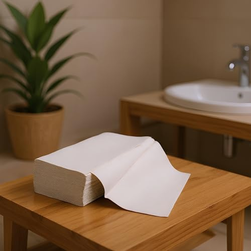5000 Recycling Falthandtücher | 1-lagig | 25x23 cm | plastikfreie Verpackung | Krepp | V-Falz (= ZZ oder Z Falz) | für alle gängigen Spender | Blauer Engel | Lieferumfang: 20x250=5000 Tücher im Karton