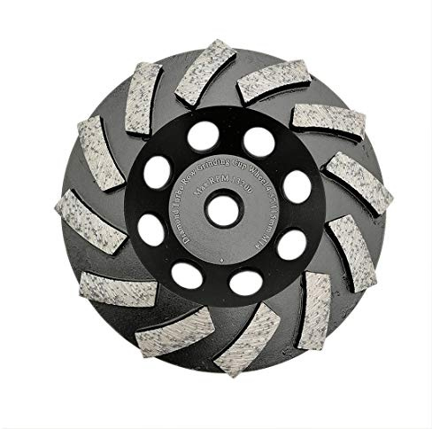 DT-DIATOOL Diamant-Schleiftopf 4,5 115mm x M14 geschweißt Turbo Reihenscheibe für Beton Ziegel Hartstein Granit Marmor