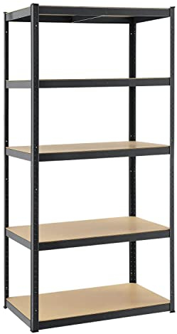 Juskys Schwerlastregal Basic 200x100x60cm (HxBxT) - 875 kg - 5 Böden - Lagerregal Steckregal Metall Kellerregal Regalsystem Regal - Grau