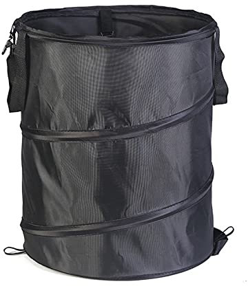 SHAIYOU Garden Waste Bags,Heavy Duty Garden Bags with Handles Waterproof Tearproof Reusable Garden Sacks for Collecting Plant Waste Grass and Leaves (37L,Black)