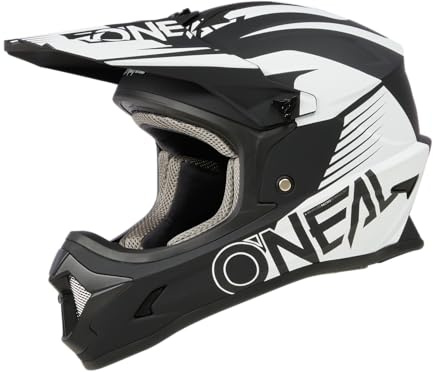 O'NEAL | Motocross-Helm | Kinder | MX Enduro | ABS-Schale, Komfort-Innenfutter, Lüftungsöffnungen für optimale Belüftung & Kühlung | 1SRS Youth Helmet Stream V.23 | Schwarz