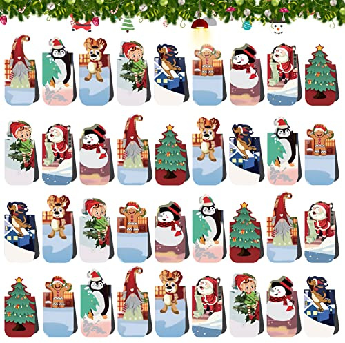 Lets Joy Weihnachten Magnetische Lesezeichen, 36PCS Bunt Niedlichen Lesezeichen, Magnetische Lesezeichen, Magnetic Markings Geschenke