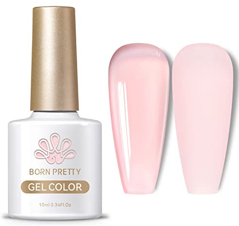 BORN PRETTY UV Nagellack Nude Natur Klar Gel Nagellack Gelee Wirkung French Nails Gel Nägel Nageldesign