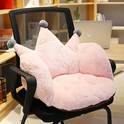 JIAHG Niedliches Sitzkissen Stuhlauflage Krone Stuhlkissen Plüschkissen Sofa Sitzkissen Krone Pfot Stuhl Rückenkissen für Erwachsene Kinder