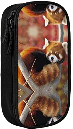 MOLIAE Federmäppchen mit rotem Panda-Aufdruck, hohe Kapazität, langlebige Federmäppchen, Organizer-Etui, für Männer und Frauen