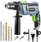 WORKPRO Perforateur Visseuse Electrique 850W, Perceuse à Percussion Filaire de Perceuse 3000 tr/min, Marteau et Perceuse 2 en 1 avec Poignée Rotative à 360°, 3 Forets Hélicoïdaux et 2 Forets à Béton