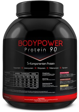 Body Power Protein 90 – Mehrkomponenten Proteinpulver – Eiweißpulver für Sport & Fitness – 4 kg Dose - Sojaprotein Isolat - Weizenprotein - Milchprotein - Eiprotein (Vanille)