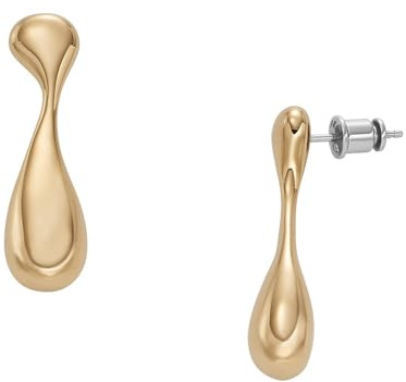 Skagen Women's Stainless Steel Push Back Earrings Haselnuss,Length: 10MM, Height: 9.7MM
