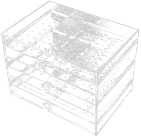 PACKOVE Acryl Aufbewahrungsbox für Ohrringe mit 3 Ebenen und 30 Fächern