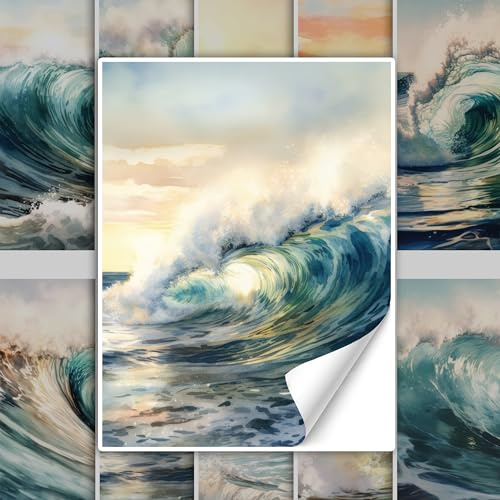 GRAZDesign Fliesenaufkleber Bad & Küche Maritim Wellen Meer Fliesenbilder Klebefliesen selbstklebend - 20x25cm / 10 Stück