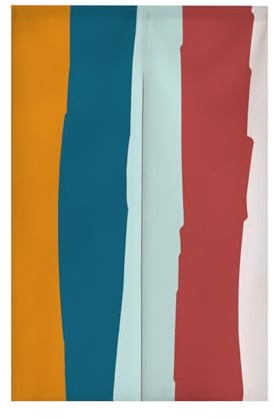 Surwin Tenda da Porta Interna Giapponese in Lino Tende Oscuranti Noren Stile Giapponese Tinta Unita Tende da Cucina Tenda da Divisoria per Finestra Cucina Ristorante Negozio (70x120cm,Graffiti)