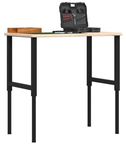 Furniture Select-Werkbank, 100 x 60 x (71,5-98) cm, Massivholz, Eiche, rechteckig