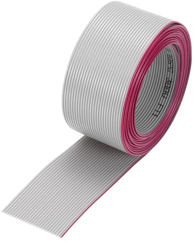QUARKZMAN Cavo a Nastro Piatto IDC da 26AWG Lunghezza 2m/6.6ft Passo 1.27mm 26 Pin Grigio per Collegamento JTAG/ISP