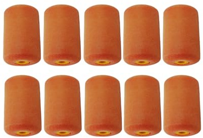 Profesius Flockwalzen, 5 cm, 10 Stück, Superfein, Beidseitig Gerade Endung, für Lackierarbeiten, Orange