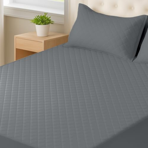 CYCMACO Matratzenschutz Wasserdicht 90x200cm, Atmungsaktive Nässeschutz Matratzenbezug Geräuschlos, Anti-Allergie Und Anti Milben, Hochwertige, rutschfest, Tiefe Tasche, Waschbar, Grau