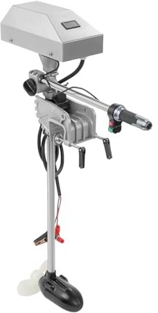 Mqwdxzfes Elektrischer Außenbordmotor 1500W, 12-24V Aussenborder Bürstenloser Trolling Motor mit Stufenloser & LED Display, Elektro Bootsmotor für Boote mit einer Länge von 2 bis 4,5 m