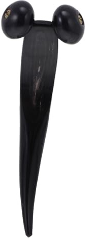 Handmassagerolle aus Ox Horn, Schwarz, Manuell für Körpermassage | Glatte Oberfläche, Ergonomischer Griff, für Geschäftsreise und Reise, Zweirädriges Design