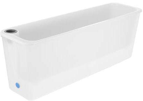 IWOWHERO Jardineras con Puerto de Riego Conveniente Macetas Rectangulares de Plástico y Diseño Ahorrador de Espacio Balcon para Flores y Verduras en Balcón o Decoración del Hogar