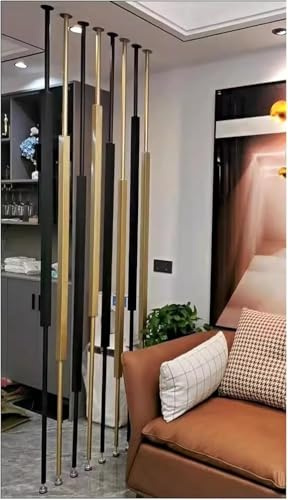 Separador de metal ajustable de 2 m, partición sin taladro, para sala de estar, baño, balcón, altura 225 cm